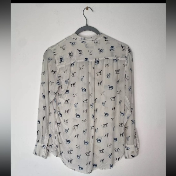 EQUIPMENT HORSE PRINT TUXEDO TOP SIZE M - Picture 2 of 5